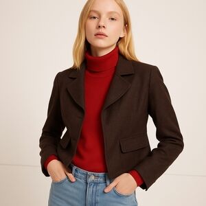 Bananna Republic textured tweed cropped jacket size 4